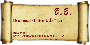 Buchwald Borbála névjegykártya